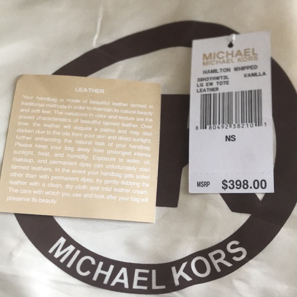 Michael Kors Hamilton purse with gold whip stitch. ⭐️⭐️polish stud logo⭐️⭐️ - Picture 8 of 8